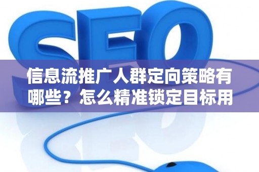 信息流推广人群定向策略有哪些？怎么精准锁定目标用户提升转化率？